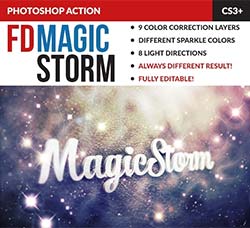 PS动作－梦幻星尘：Magic Storm Photoshop Action